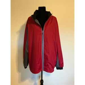 DAC Performance Mens XL Red Grey Full Zip Windbreaker Jacket Mesh Lined XL